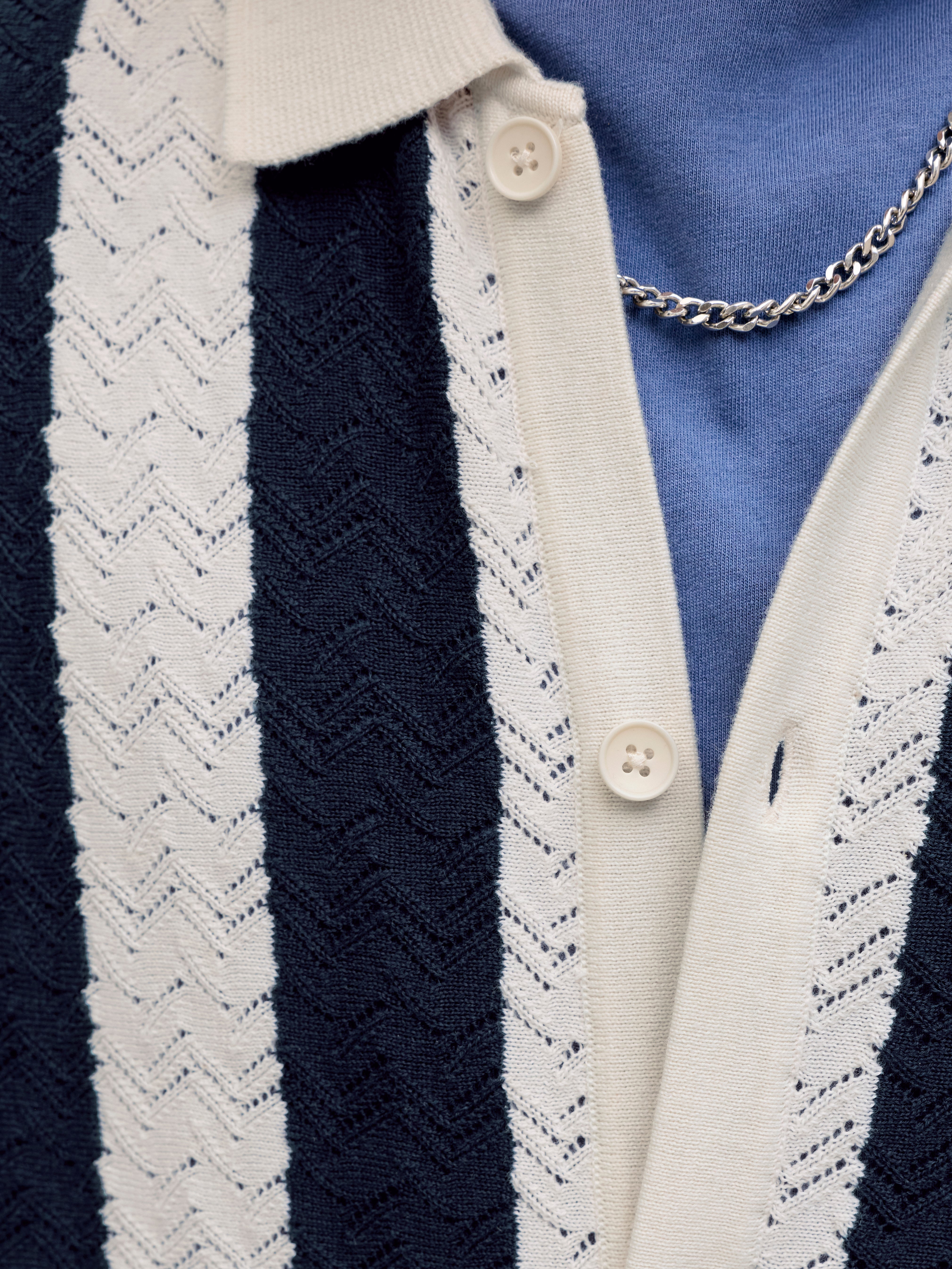 JACK & JONES JORTYLER knit polo - sea salt/stormy wea
