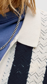 JACK & JONES JORTYLER knit polo - sea salt/stormy wea