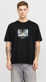 JACK & JONES JORVESTERBRO picture tee crew neck - black