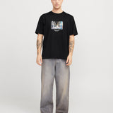 JACK & JONES JORVESTERBRO picture tee crew neck - black