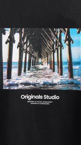 JACK & JONES JORVESTERBRO picture tee crew neck - black