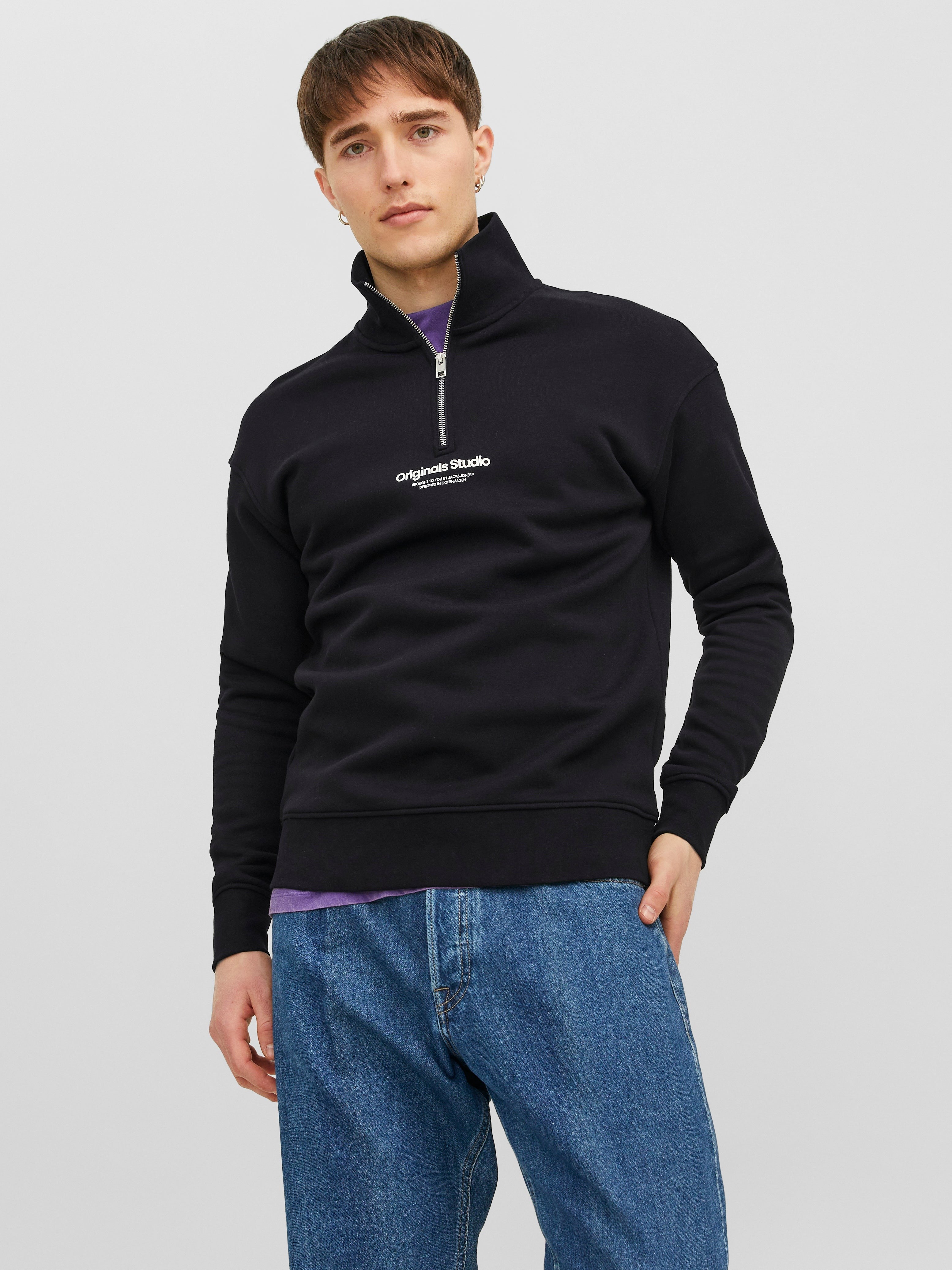 JACK & JONES JORVESTERBRO sweat quarter zip in kalamata  - Image 1