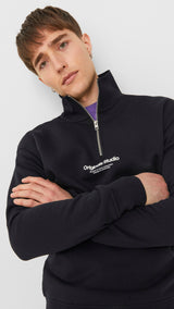 JACK & JONES JORVESTERBRO sweat quarter zip in kalamata  - Image 7