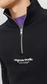 JACK & JONES JORVESTERBRO sweat quarter zip in kalamata  - Image 6