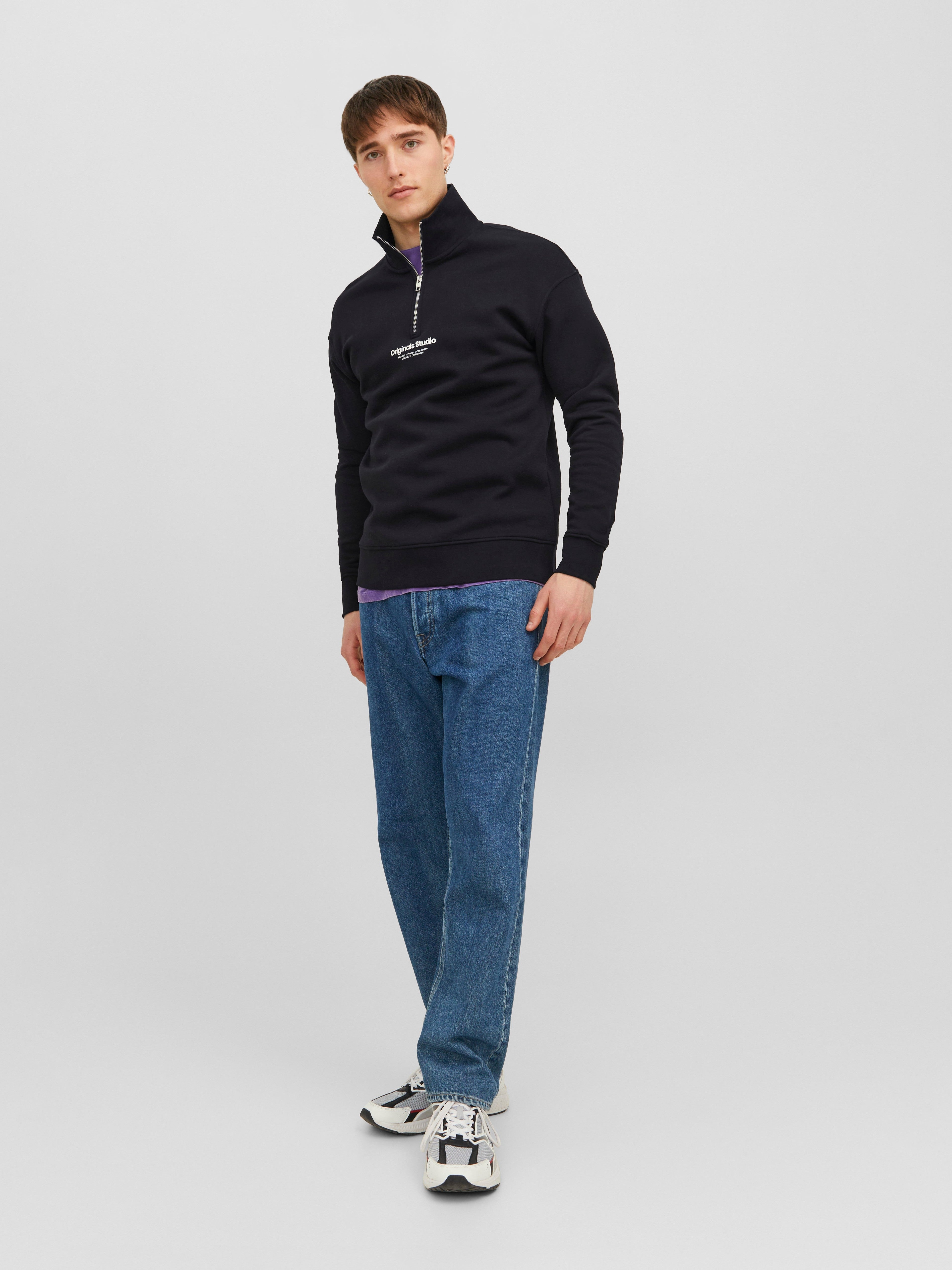 JACK & JONES JORVESTERBRO sweat quarter zip in kalamata  - Image 4