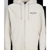 JACK & JONES JORVESTERBRO sweat zip hood in moonbeam - Image 3
