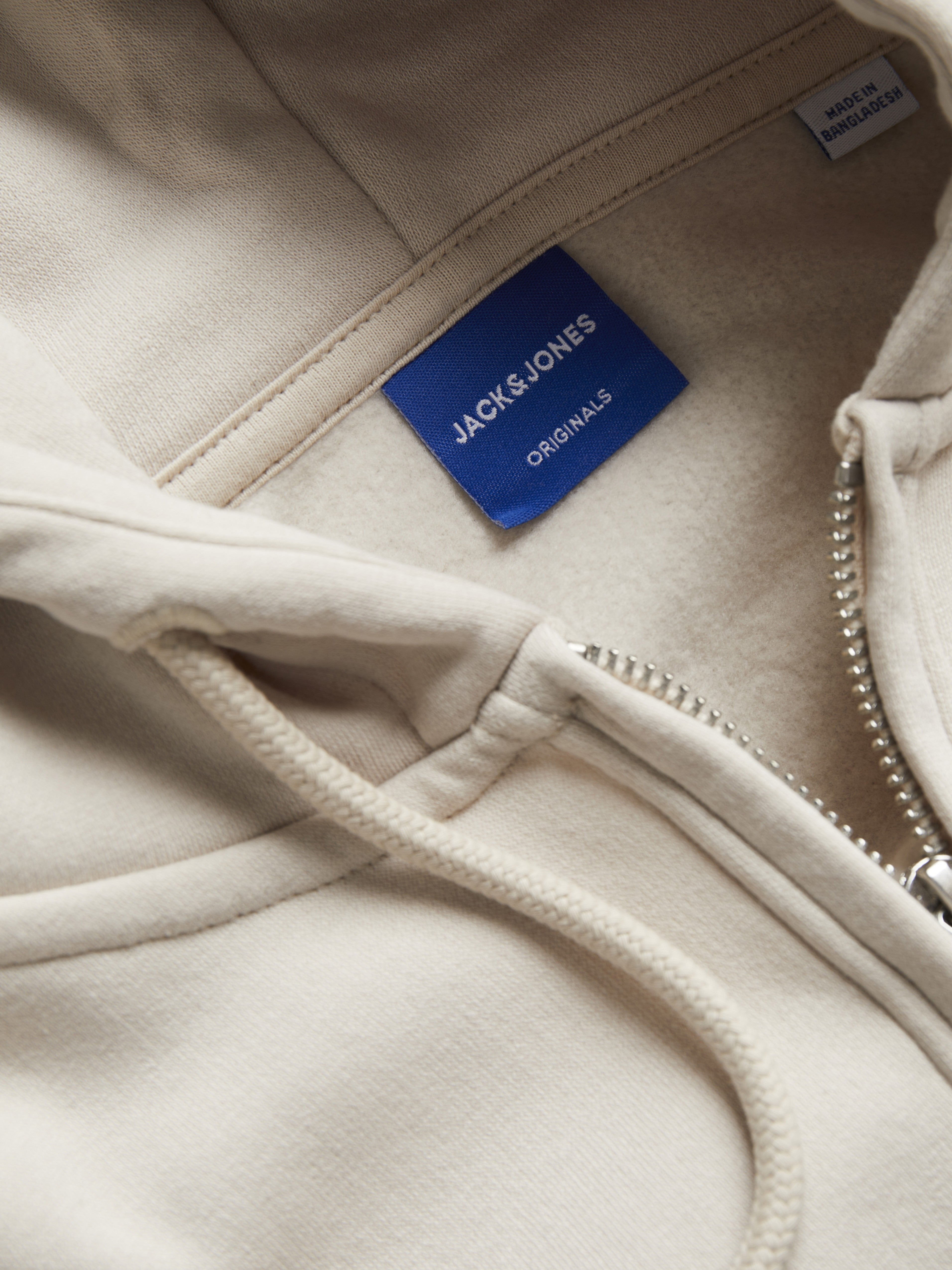 JACK & JONES JORVESTERBRO sweat zip hood in moonbeam - Image 6