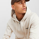 JACK & JONES JORVESTERBRO sweat zip hood in moonbeam - Image 7
