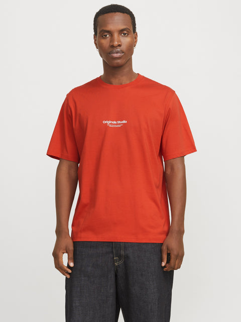 JACK & JONES JORVESTERBRO tee crew neck in summer fig