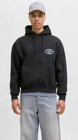 JACK & JONES JORYORK graphic sweat hood - black