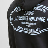 JACK & JONES JORYORK graphic sweat hood - antique white