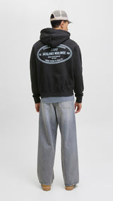 JACK & JONES JORYORK graphic sweat hood - antique white