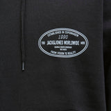 JACK & JONES JORYORK graphic sweat hood - bright white melange