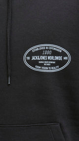 JACK & JONES JORYORK graphic sweat hood - bright white melange