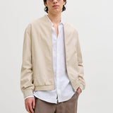 JACK & JONES JPRBLALEISTER linen blend bomber - ancient scroll melange
