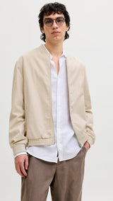 JACK & JONES JPRBLALEISTER linen blend bomber - ancient scroll melange