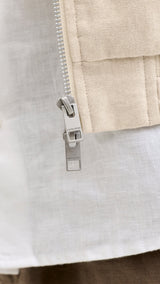 JACK & JONES JPRBLALEISTER linen blend bomber - ancient scroll melange