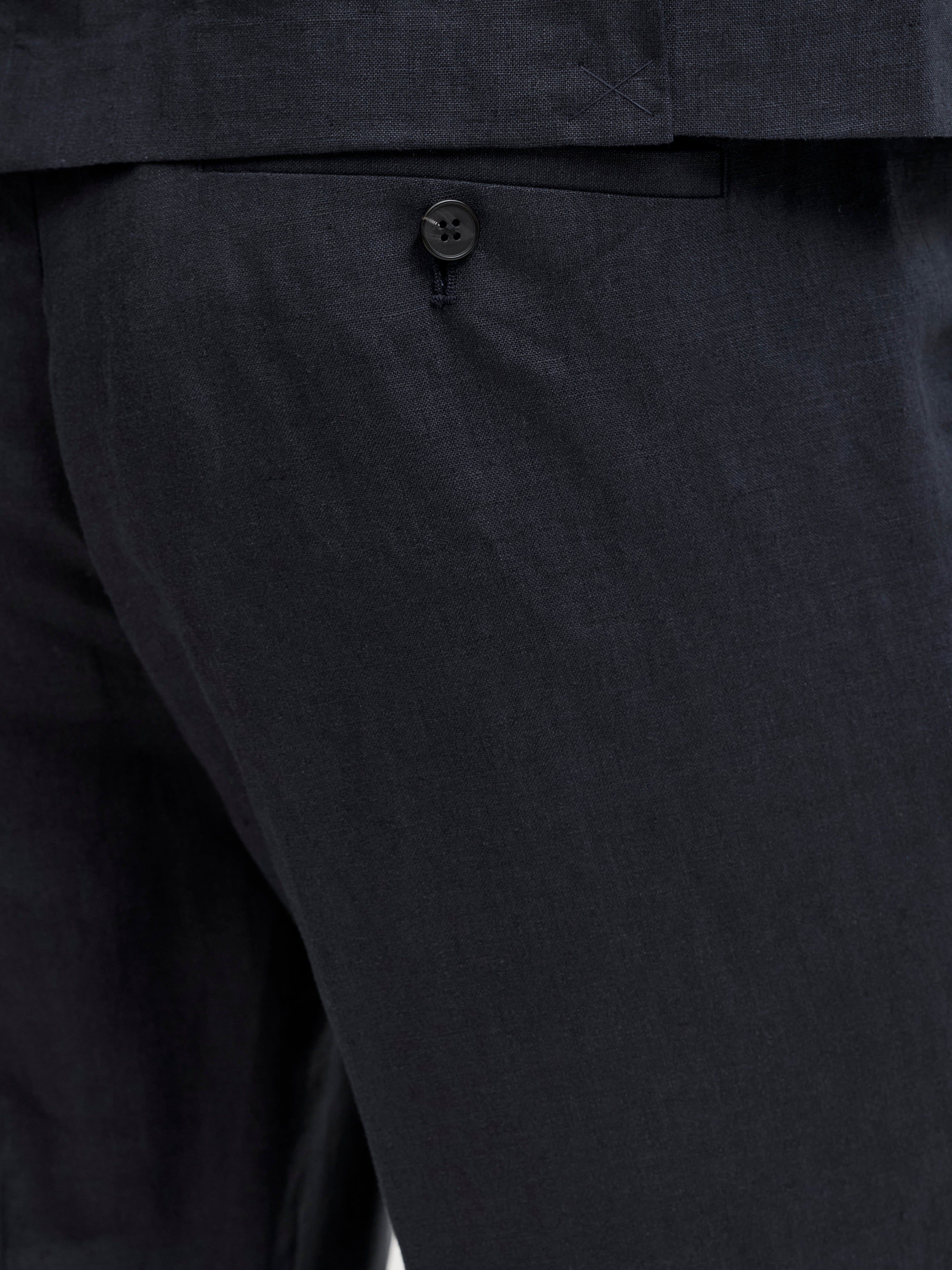 JACK & JONES JPRBLAMARTIN lawrence linen trouser in dark navy slim fit - Image 6