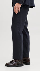 JACK & JONES JPRBLAMARTIN lawrence linen trouser in dark navy slim fit - Image 7