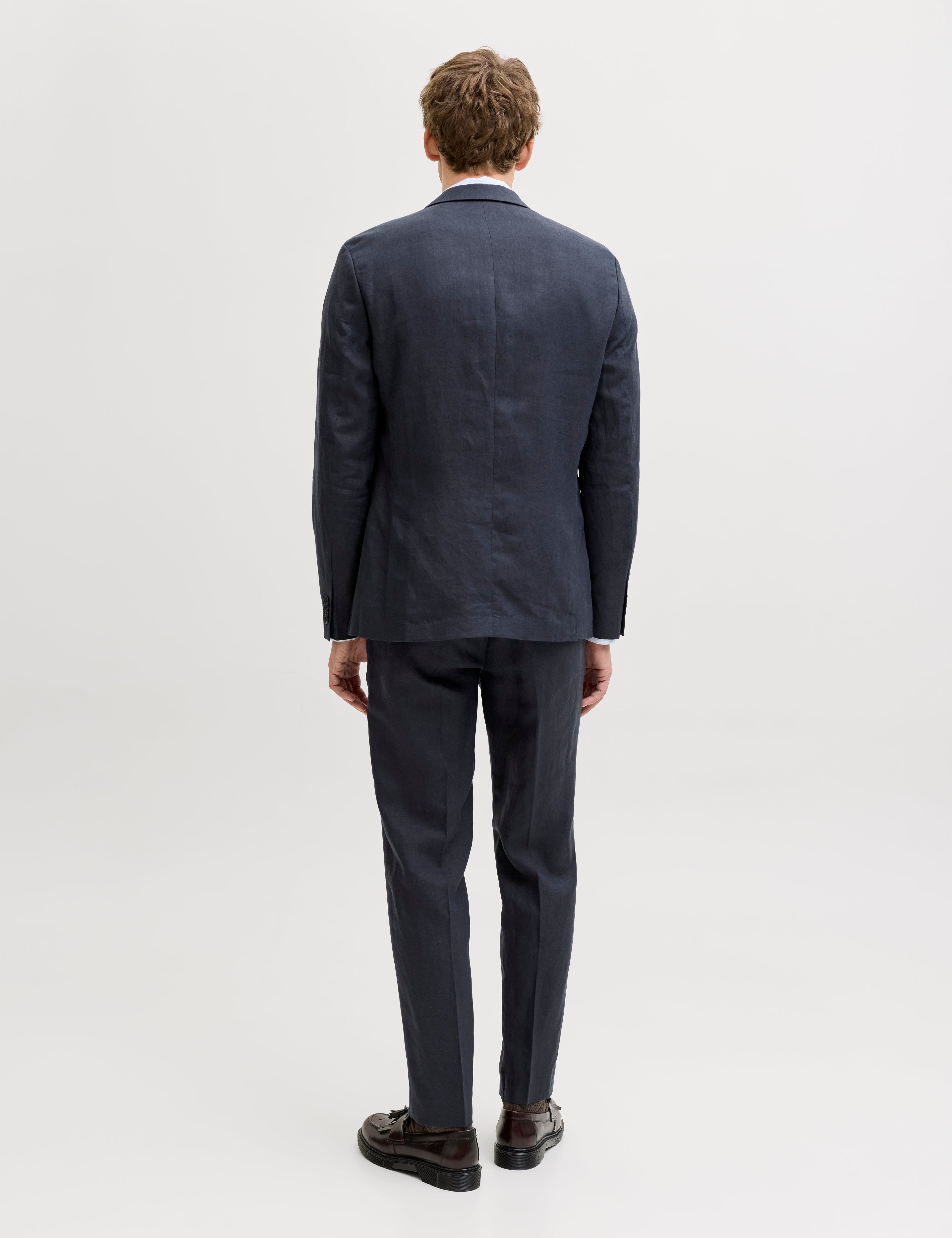 JACK & JONES JPRBLAMARTIN lawrence linen trouser in dark navy slim fit - Image 2