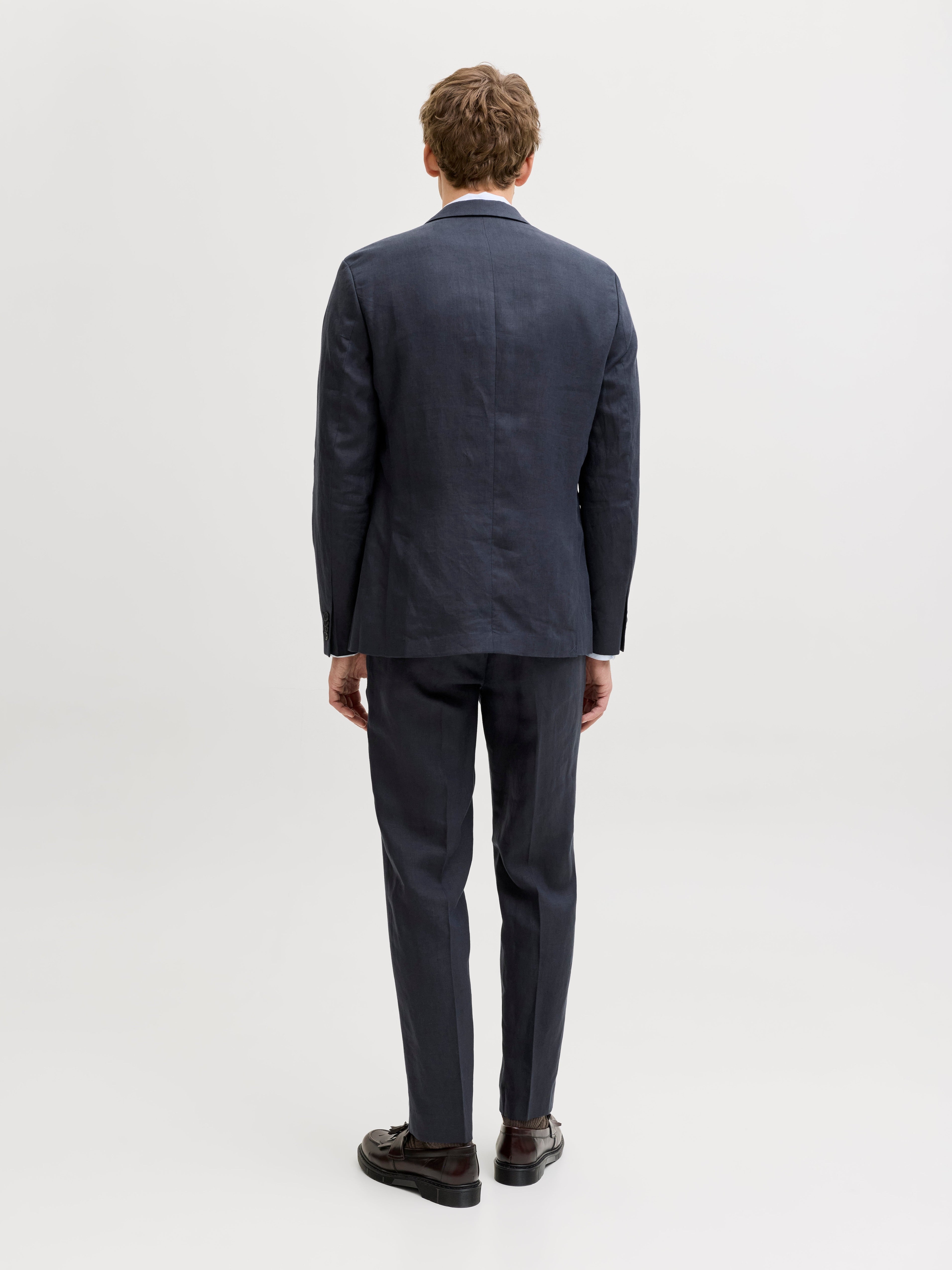 JACK & JONES JPRBLAMARTIN lawrence linen trouser in dark navy slim fit - Image 2