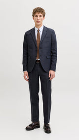 JACK & JONES JPRBLAMARTIN lawrence linen trouser in dark navy slim fit - Image 5