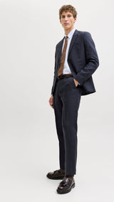 JACK & JONES JPRBLAMARTIN lawrence linen trouser in dark navy slim fit - Image 8