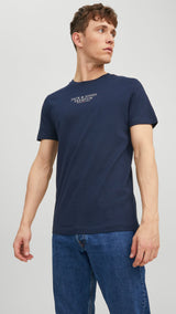 JACK & JONES JPRBLUARCHIE tee crew neck in navy blazer - Image 1
