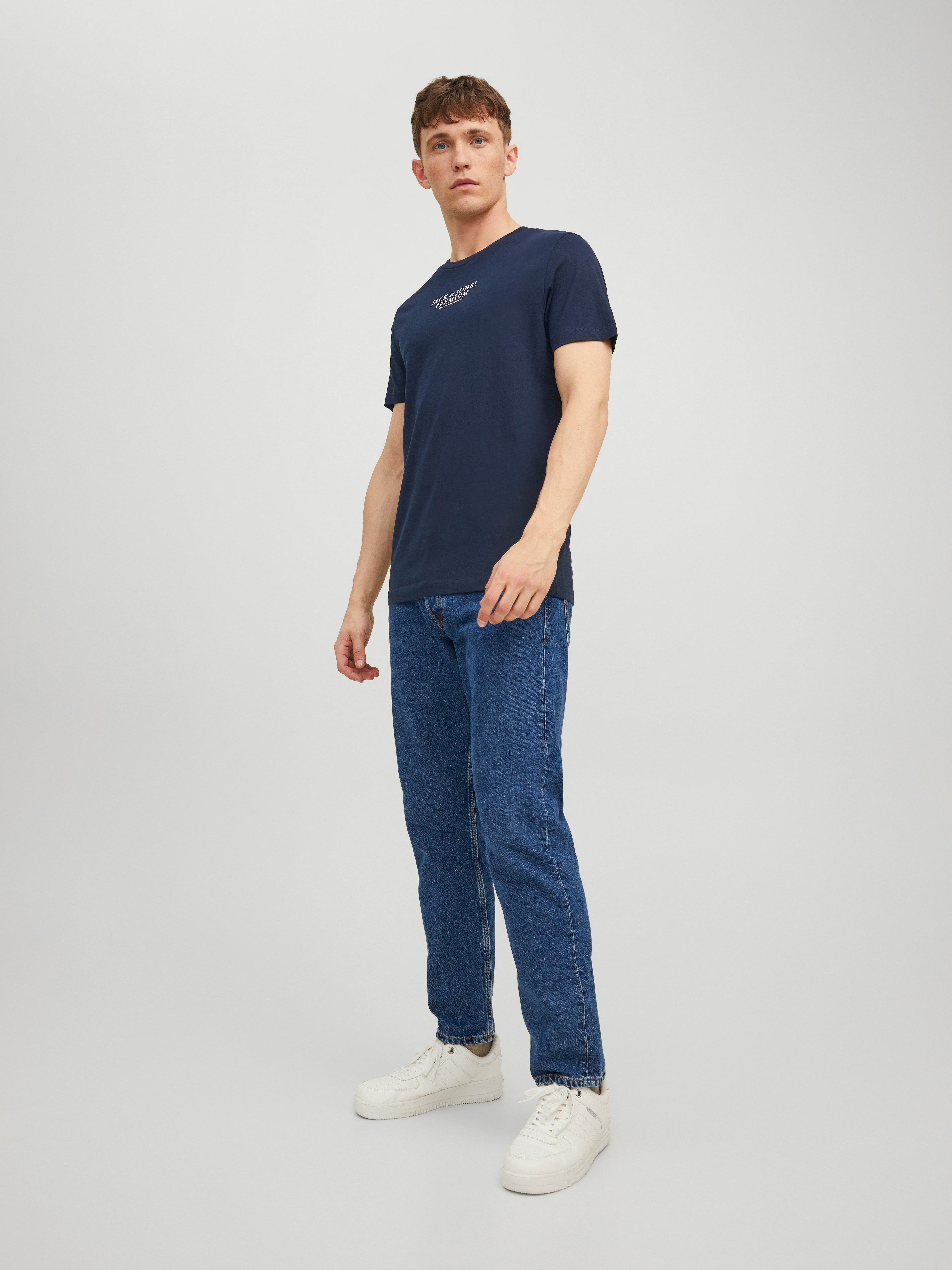 JACK & JONES JPRBLUARCHIE tee crew neck in navy blazer - Image 4