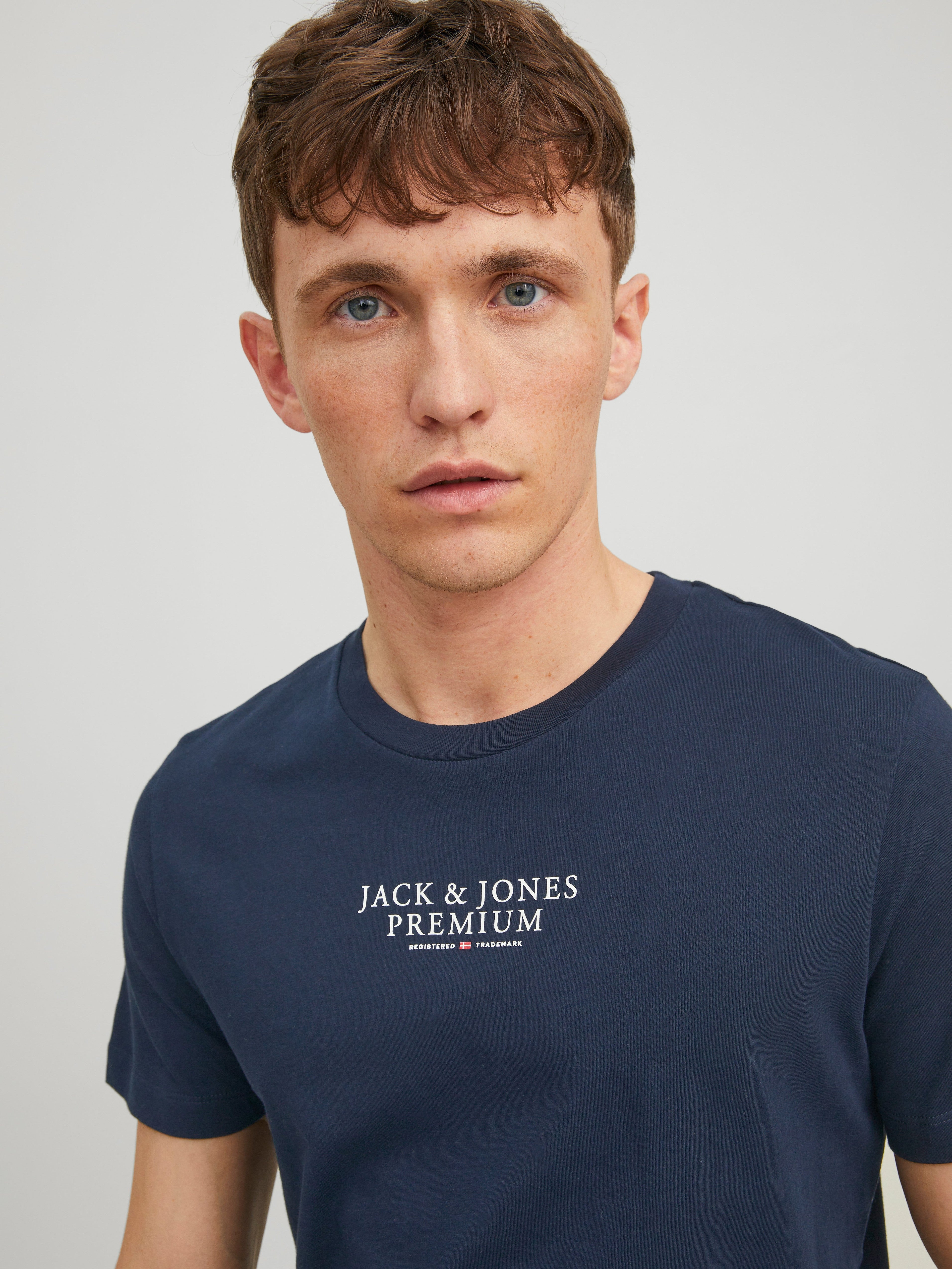 JACK & JONES JPRBLUARCHIE tee crew neck in navy blazer - Image 7