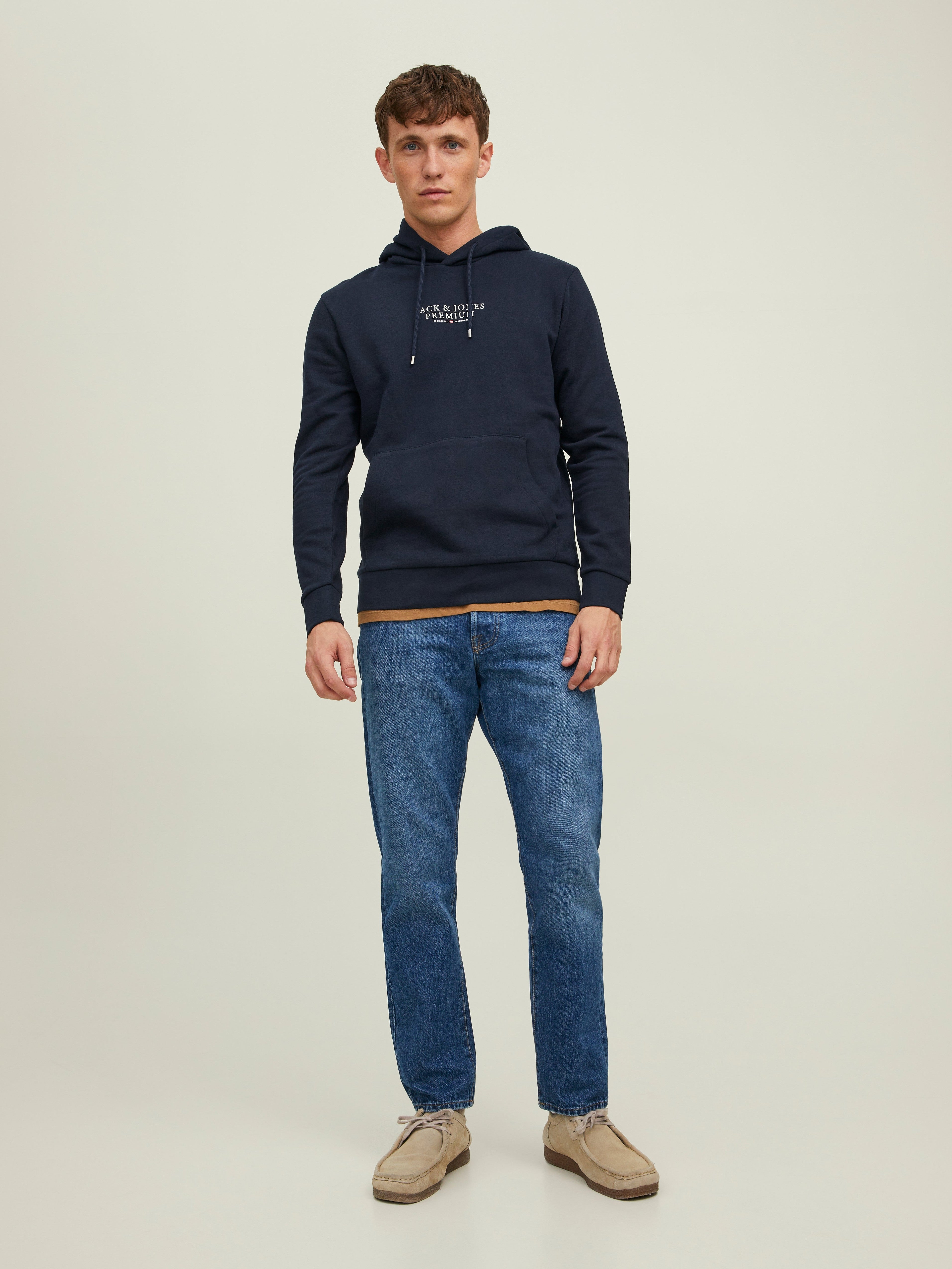 JACK & JONES JPRBLUARCHIE sweat hood in navy blazer - Image 4