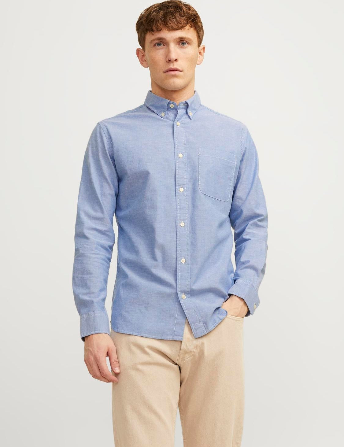 JACK & JONES JPRBLUBROOK oxford shirt in cashmere blue slim fit - Image 1