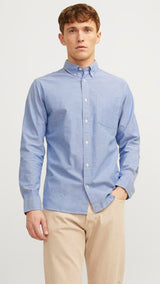 JACK & JONES JPRBLUBROOK oxford shirt in cashmere blue slim fit - Image 1