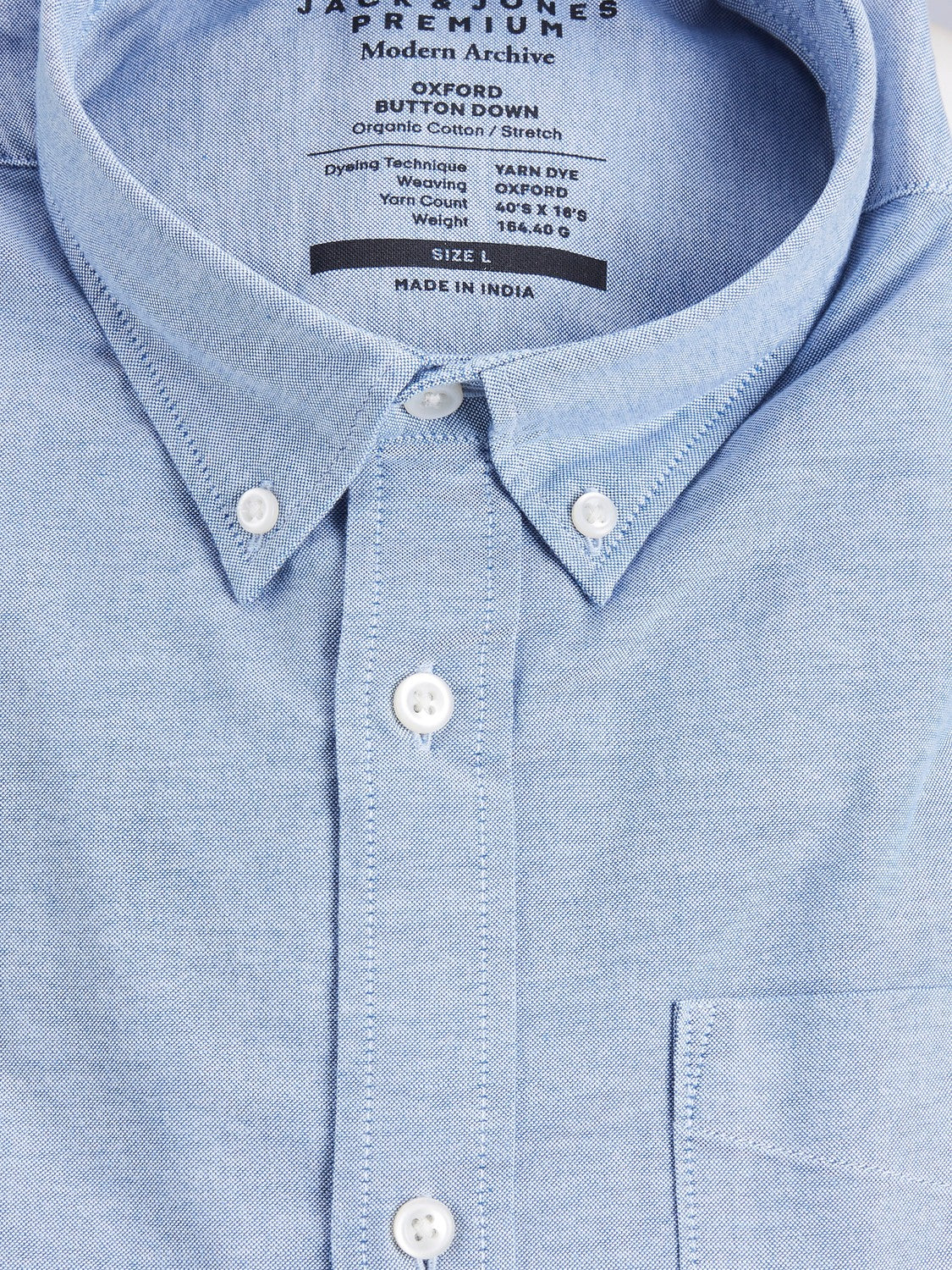 JACK & JONES JPRBLUBROOK oxford shirt in cashmere blue slim fit - Image 4
