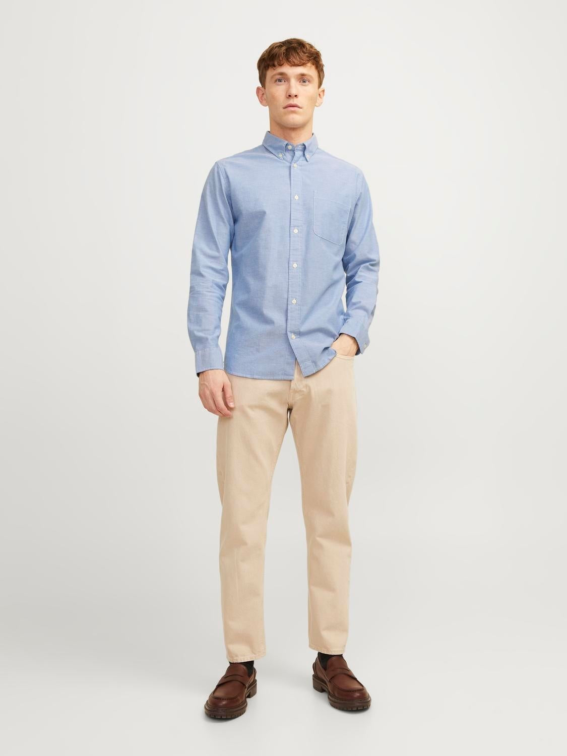 JACK & JONES JPRBLUBROOK oxford shirt in cashmere blue slim fit - Image 5