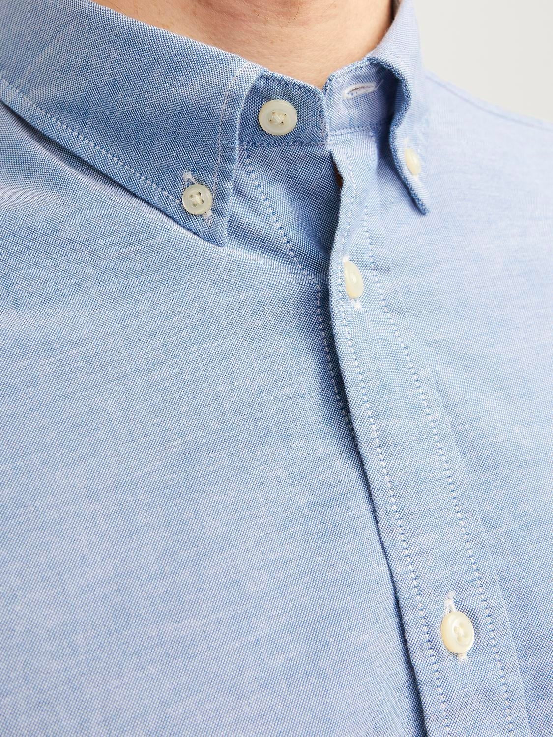 JACK & JONES JPRBLUBROOK oxford shirt in cashmere blue slim fit - Image 6