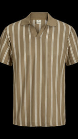 JACK & JONES JPRBLUHARRY split neck polo in elmwood - Image 3