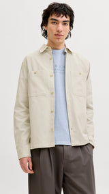 JACK & JONES JPRBLURAYLE linen solid shirt - moonstruck regular fit