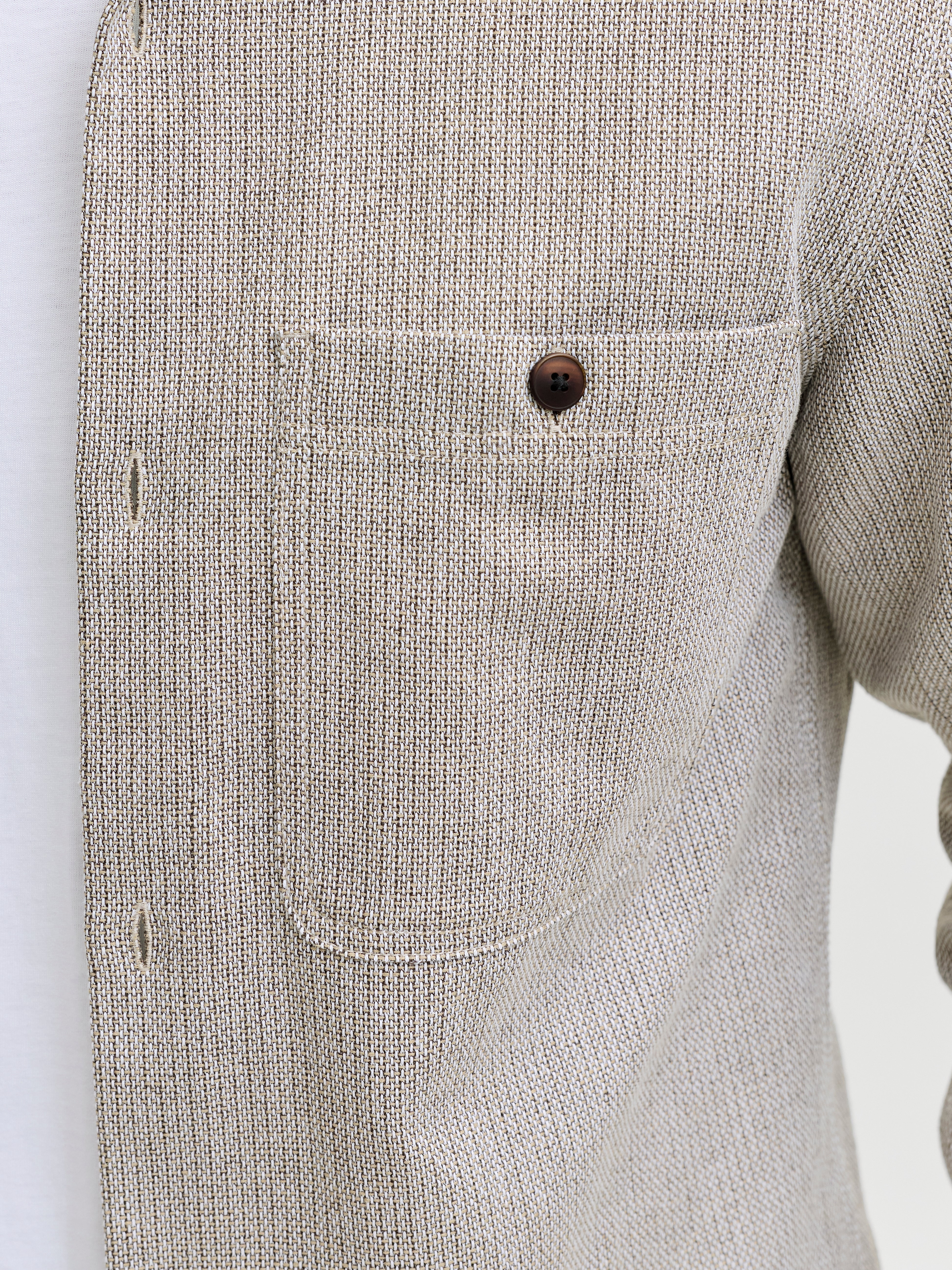 JACK & JONES JPRBLURAYLE linen solid shirt - lemon pepper regular fit