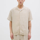 JACK & JONES JPRCCLAWRENCE linen resort shirt in silver lining - Image 1