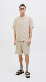 JACK & JONES JPRCCLAWRENCE linen resort shirt in silver lining - Image 4