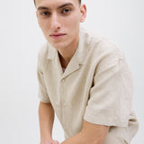 JACK & JONES JPRCCLAWRENCE linen resort shirt in silver lining - Image 7