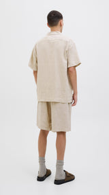 JACK & JONES JPRCCLAWRENCE linen resort shirt in silver lining - Image 2