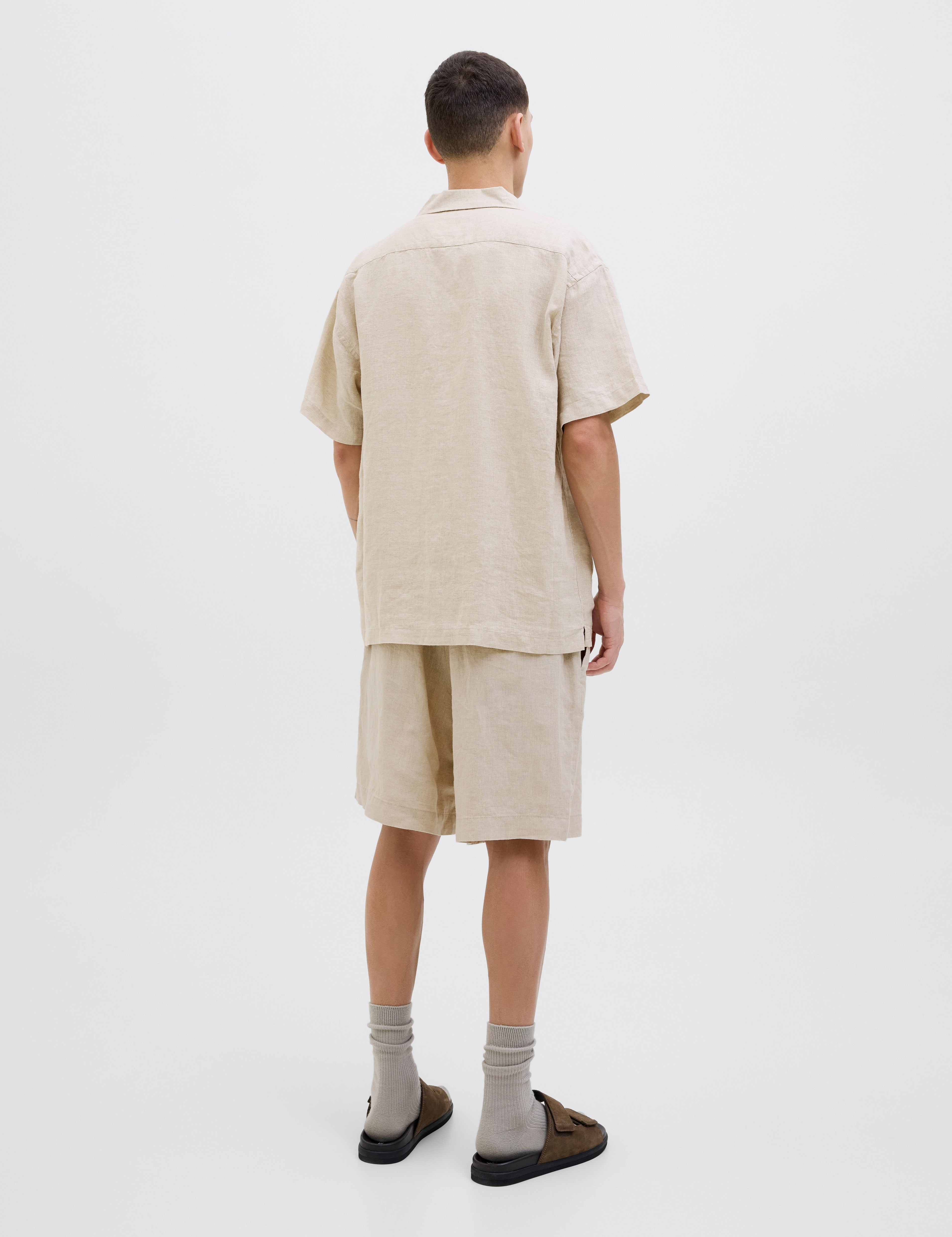JACK & JONES JPRCCLAWRENCE linen resort shirt in silver lining - Image 2