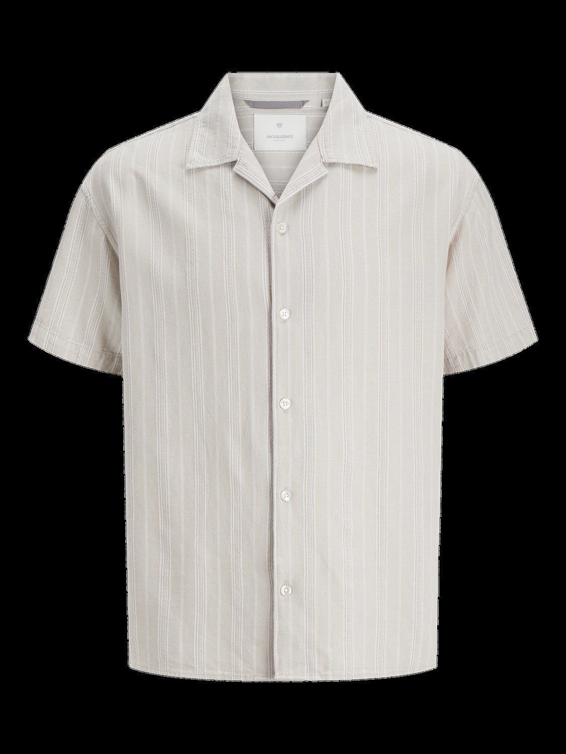 JACK & JONES JPRCCMONTANA dobby resort shirt in silver lining - Image 3
