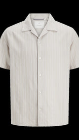 JACK & JONES JPRCCMONTANA dobby resort shirt in silver lining - Image 3