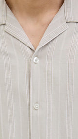 JACK & JONES JPRCCMONTANA dobby resort shirt in silver lining - Image 6