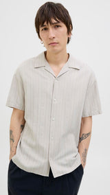 JACK & JONES JPRCCMONTANA dobby resort shirt in silver lining - Image 7