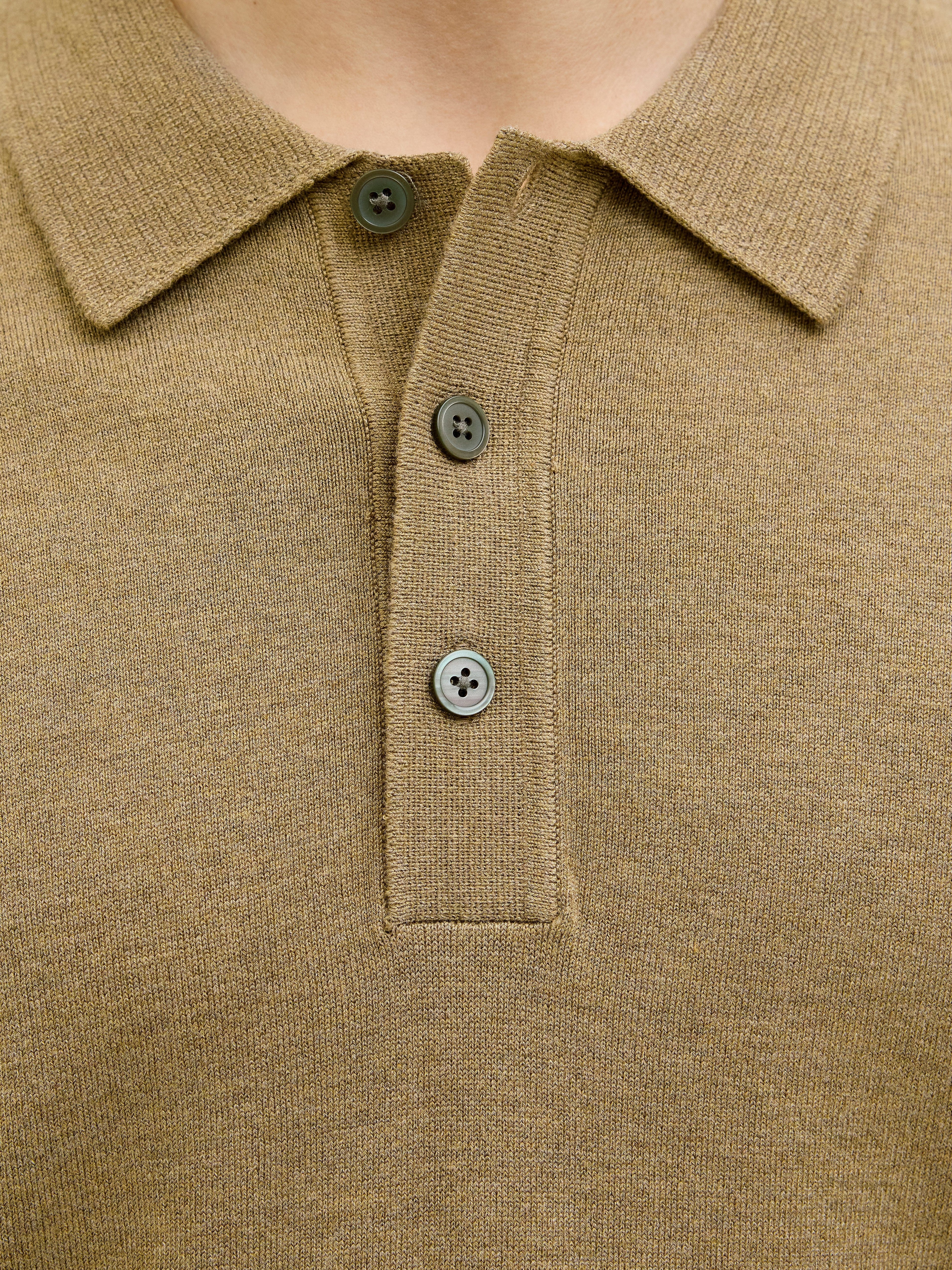 JACK & JONES JPRCCWILLIAM knit polo in elmwood - Image 6
