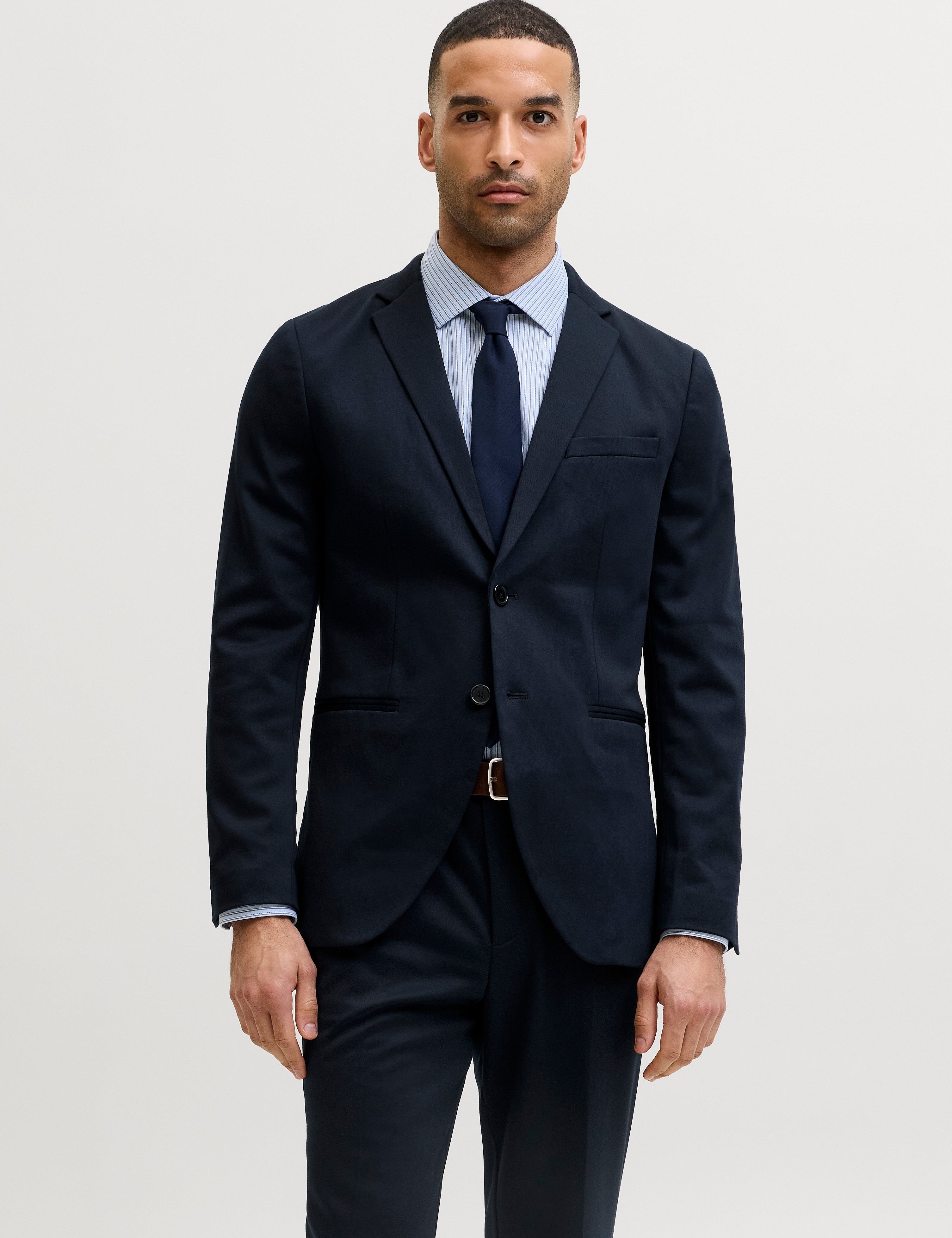 JACK & JONES JPRJAXON jersey blazer in dark navy - Image 1